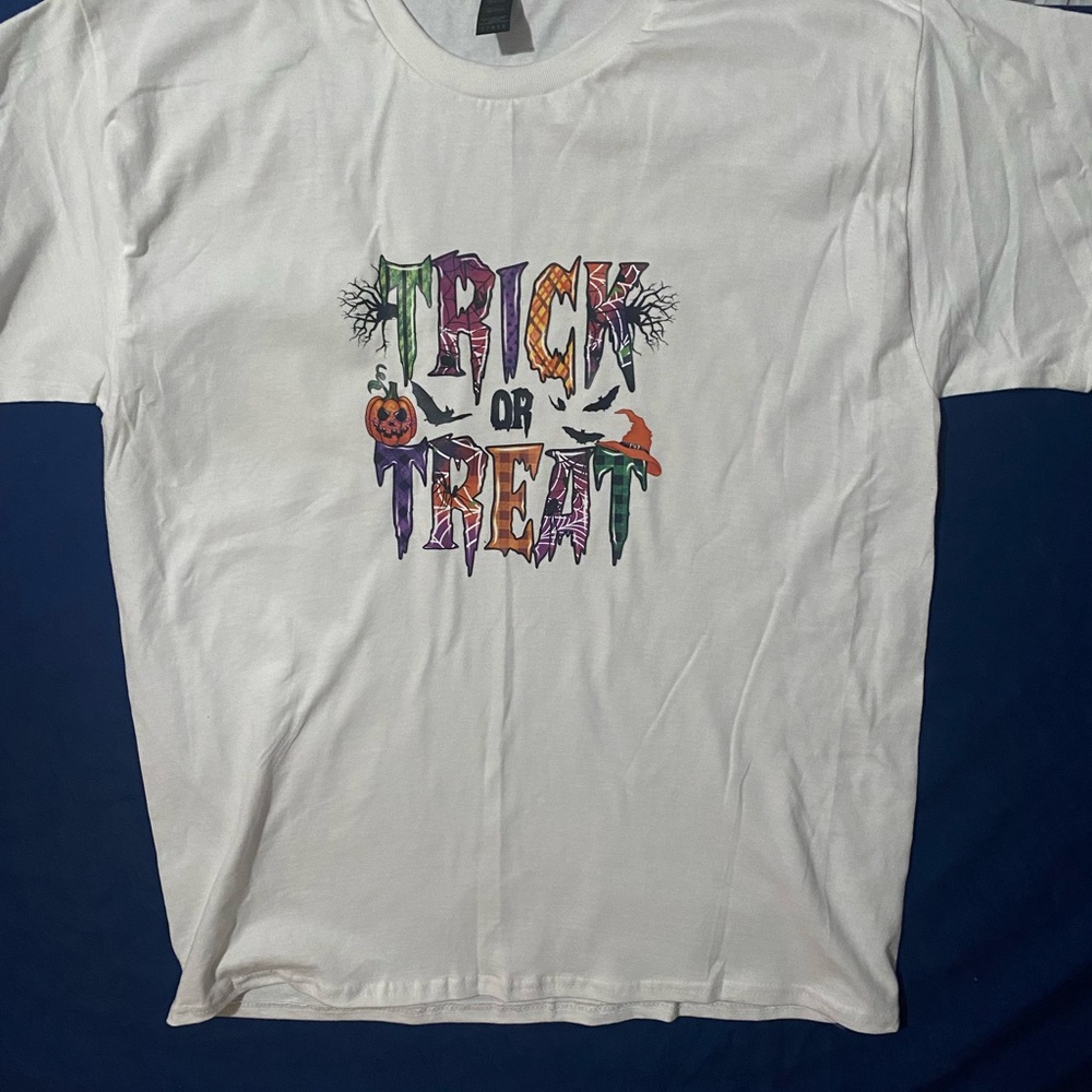 White Trick or Treat Graphic T-Shirt